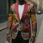Kenya Safari Christmas Blazer Black Santa Riding Leopards - Heri ya Krismasi
