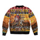 Afro Christmas in Kenya Safari Bomber Jacket Black Santa Riding Leopards - African Pride
