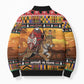 Kenya Safari Christmas Bomber Puffer Jacket Black Santa Riding Leopards - Heri ya Krismasi