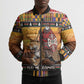 Kenya Safari Christmas Bomber Puffer Jacket Black Santa Riding Leopards - Heri ya Krismasi