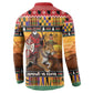 Kenya Safari Christmas Button Sweatshirt Black Santa Riding Leopards - Heri ya Krismasi