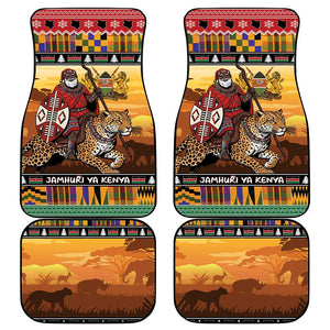 Afro Christmas in Kenya Safari Car Mats Black Santa Riding Leopards - African Pride