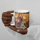 Kenya Safari Christmas Ceramic Mug Black Santa Riding Leopards - Heri ya Krismasi