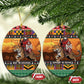 Afro Christmas in Kenya Safari Ceramic Ornament Black Santa Riding Leopards - African Pride