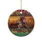 Afro Christmas in Kenya Safari Ceramic Ornament Black Santa Riding Leopards - African Pride