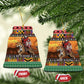 Afro Christmas in Kenya Safari Ceramic Ornament Black Santa Riding Leopards - African Pride