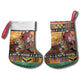 Afro Christmas in Kenya Safari Christmas Stocking Black Santa Riding Leopards - African Pride