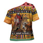 Kenya Safari Christmas Cross Shoulder Shirt Black Santa Riding Leopards - Heri ya Krismasi