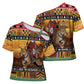 Kenya Safari Christmas Cross Shoulder Shirt Black Santa Riding Leopards - Heri ya Krismasi