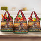Afro Christmas in Kenya Safari Grocery Bag Black Santa Riding Leopards - African Pride