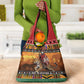 Afro Christmas in Kenya Safari Grocery Bag Black Santa Riding Leopards - African Pride