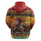 Afro Christmas in Kenya Safari Hoodie Black Santa Riding Leopards - African Pride