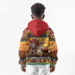 Afro Christmas in Kenya Safari Kid Hoodie Black Santa Riding Leopards - African Pride