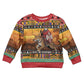 Afro Christmas in Kenya Safari Kid Ugly Christmas Sweater Black Santa Riding Leopards - African Pride