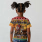 Afro Christmas in Kenya Safari Kid T shirt Black Santa Riding Leopards - African Pride