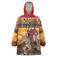 Afro Christmas in Kenya Safari Kid Wearable Blanket Hoodie Black Santa Riding Leopards - African Pride