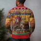 Afro Christmas in Kenya Safari Ugly Christmas Sweater Black Santa Riding Leopards - African Pride