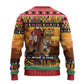 Afro Christmas in Kenya Safari Ugly Christmas Sweater Black Santa Riding Leopards - African Pride