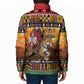 Kenya Safari Christmas Padded Jacket Black Santa Riding Leopards - Heri ya Krismasi