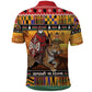 Afro Christmas in Kenya Safari Polo Shirt Black Santa Riding Leopards - African Pride