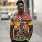 Afro Christmas in Kenya Safari Polo Shirt Black Santa Riding Leopards - African Pride
