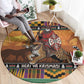 Afro Christmas in Kenya Safari Round Carpet Black Santa Riding Leopards - African Pride