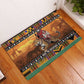 Afro Christmas in Kenya Safari Rubber Doormat Black Santa Riding Leopards - African Pride
