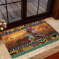 Afro Christmas in Kenya Safari Rubber Doormat Black Santa Riding Leopards - African Pride