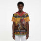 Kenya Safari Christmas Scrub Top Black Santa Riding Leopards - Heri ya Krismasi - African Pride