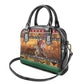 Afro Christmas in Kenya Safari Shoulder Handbag Black Santa Riding Leopards - African Pride