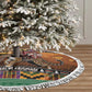 Afro Christmas in Kenya Safari Tree Skirt Black Santa Riding Leopards - African Pride