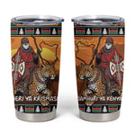 Afro Christmas in Kenya Safari Tumbler Cup Black Santa Riding Leopards - African Pride