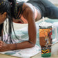 Afro Christmas in Kenya Safari Tumbler With Handle Black Santa Riding Leopards - African Pride