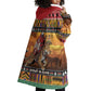 Afro Christmas in Kenya Safari Wearable Blanket Hoodie Black Santa Riding Leopards - African Pride