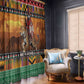 Afro Christmas in Kenya Safari Window Curtain Black Santa Riding Leopards - African Pride