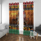 Afro Christmas in Kenya Safari Window Curtain Black Santa Riding Leopards - African Pride