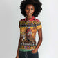 Afro Christmas in Kenya Safari Women Polo Shirt Black Santa Riding Leopards - African Pride