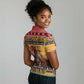 Afro Christmas in Kenya Safari Women Polo Shirt Black Santa Riding Leopards - African Pride