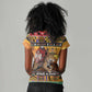 Afro Christmas in Kenya Safari Women V-Neck T-Shirt Black Santa Riding Leopards - African Pride