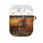 Kenya Safari Christmas AirPods Case Black Santa Riding Lion - Heri ya Krismasi