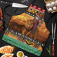 Kenya Safari Christmas Apron Black Santa Riding Lion - Heri ya Krismasi