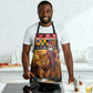 Kenya Safari Christmas Apron Black Santa Riding Lion - Heri ya Krismasi