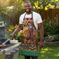 Kenya Safari Christmas Apron Black Santa Riding Lion - Heri ya Krismasi
