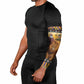 Kenya Safari Christmas Arm Sleeves Black Santa Riding Lion - Heri ya Krismasi