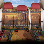 Afro Christmas in Kenya Safari Back Car Seat Cover Black Santa Riding Lion - African Pride