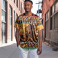 Afro Christmas in Kenya Safari Baseball Jersey Black Santa Riding Lion - African Pride