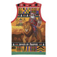 Afro Christmas in Kenya Safari Basketball Jersey Black Santa Riding Lion - African Pride
