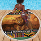 Afro Christmas in Kenya Safari Beach Blanket Black Santa Riding Lion - African Pride