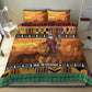 Afro Christmas in Kenya Safari Bedding Set Black Santa Riding Lion - African Pride