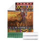 Afro Christmas in Kenya Safari Blanket Black Santa Riding Lion - African Pride